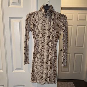 Naked Wardrobe Snake Print Mini Dress